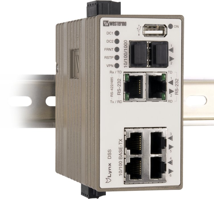 Der Geräte Server Switch von Westermo bietet IP-Verbindung zu älteren seriellen Geräten und Routing-Funktionalität